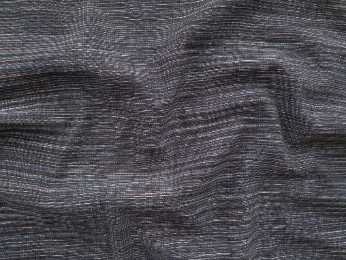 Yarn Dyed Cotton Mini Stripe Grey Stonemountain & Daughter Fabrics