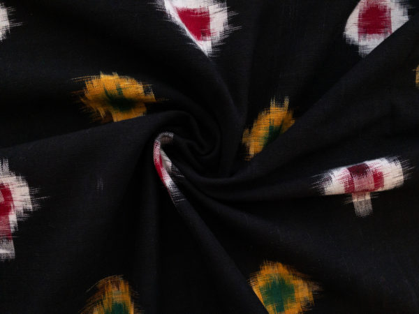 Checker Board Cotton Ikat - Black Multi