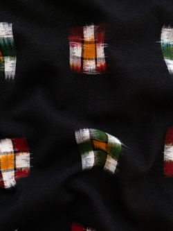 Checker Board Cotton Ikat - Black Multi