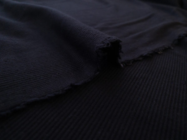 Designer Deadstock - Rayon/Spandex Rib Knit - Midnight Navy