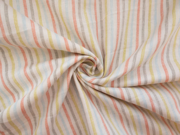 Japanese Cotton Double Gauze - Printed Stripe - Seaside