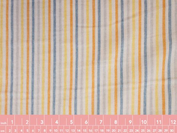 Japanese Cotton Double Gauze - Printed Stripe - Blueberry Lemonade