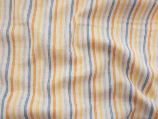 Japanese Cotton Double Gauze - Printed Stripe - Blueberry Lemonade