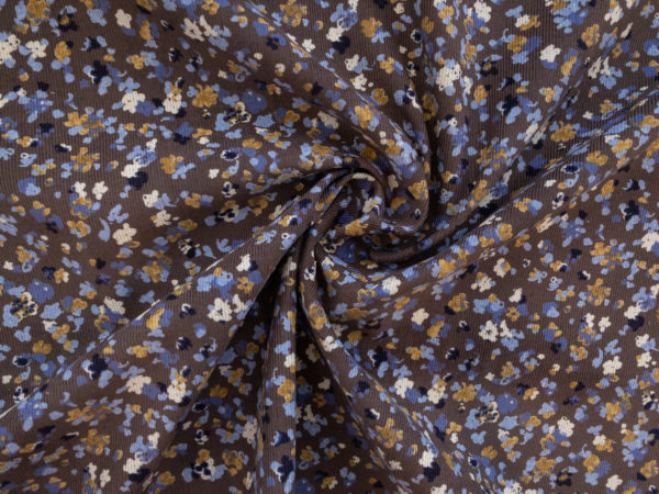 Japanese Cotton Corduroy - Tiny Floral - Earth