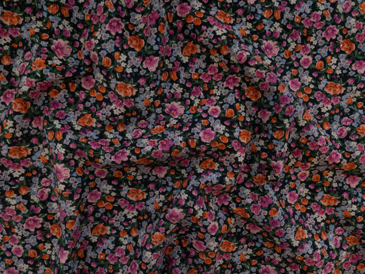 Japanese Cotton Corduroy - Tiny Floral - Twilight - Stonemountain ...