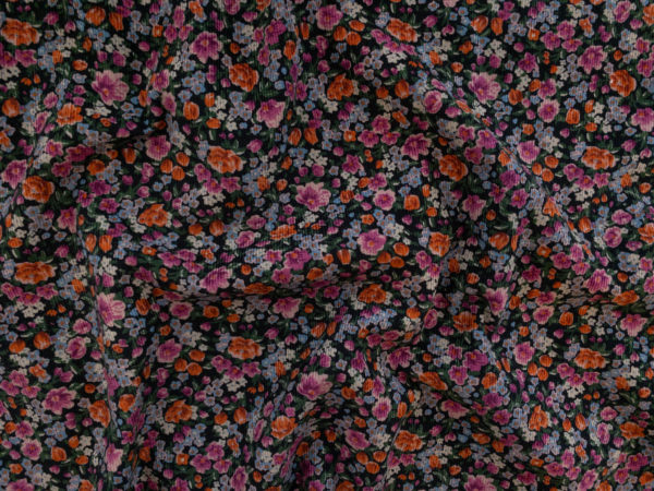 Japanese Cotton Corduroy - Tiny Floral - Twilight