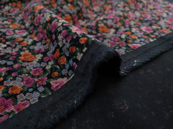 Japanese Cotton Corduroy - Tiny Floral - Twilight