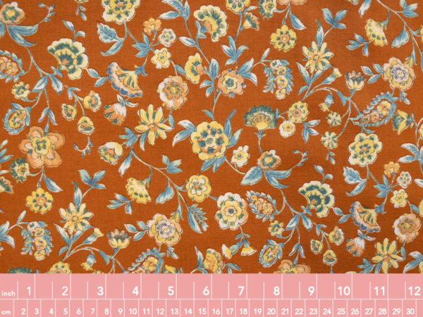 Japanese Cotton Twill - Antique Calico - Rust