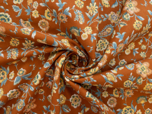 Japanese Cotton Twill - Antique Calico - Rust