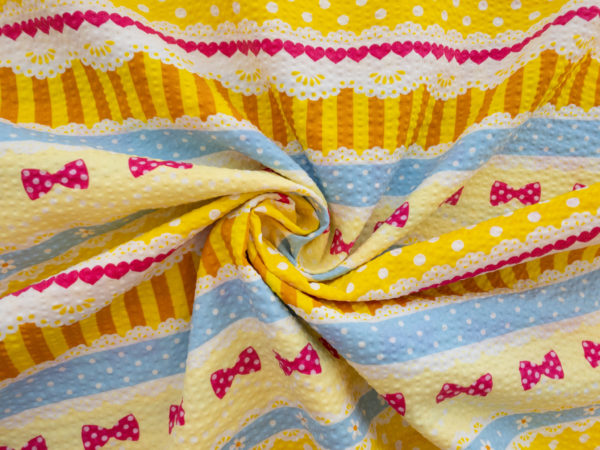 Japanese Cotton Seersucker - Sweet Stripes - Yellow/Blue