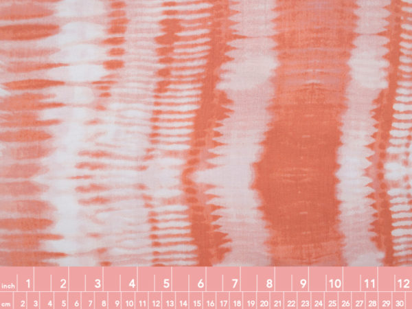 Designer Deadstock – Rayon Challis Print – Coral Shibori