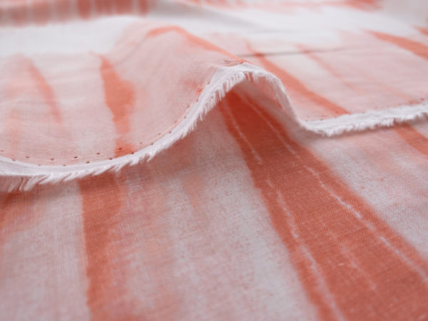 Designer Deadstock – Rayon Challis Print – Coral Shibori