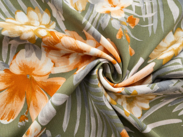 Designer Deadstock - Rayon Crepe - Tropical Bouquet