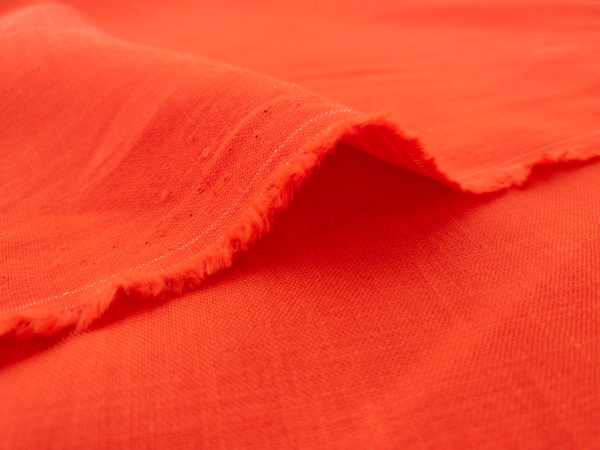 Italian Designer Deadstock - Stretch Linen/Spandex - Marmalade