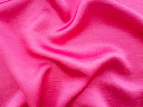 Italian Designer Deadstock - Rayon Shantung Satin - Hot Pink