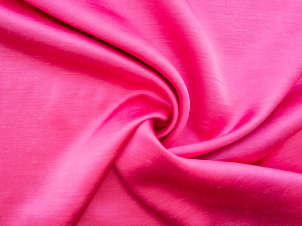 Italian Designer Deadstock - Rayon Shantung Satin - Hot Pink