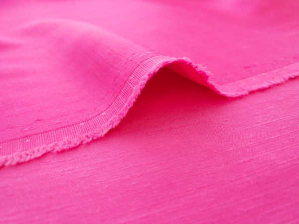 Italian Designer Deadstock - Rayon Shantung Satin - Hot Pink