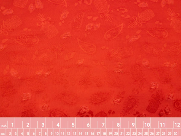 Italian Designer Deadstock - Rayon Crepe Jacquard - Scarlet Gifts