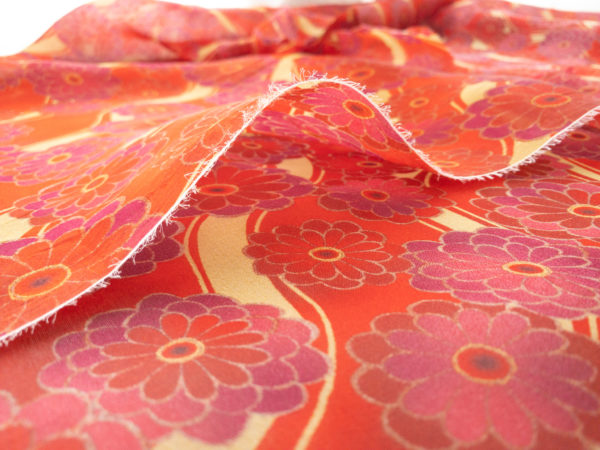 Designer Deadstock - Silk Organza - Garnet Floral