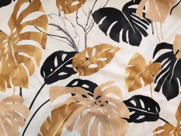 Italian Designer Deadstock - Cotton Sateen - Watercolor Monstera