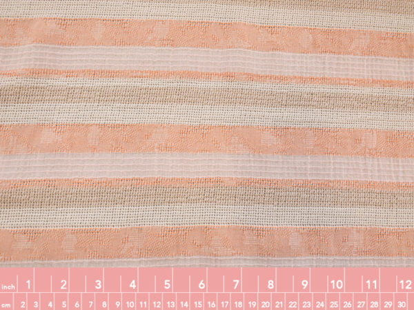 Italian Designer Deadstock - Yarn Dyed Linen/Cotton - Textured Stripe - Peach