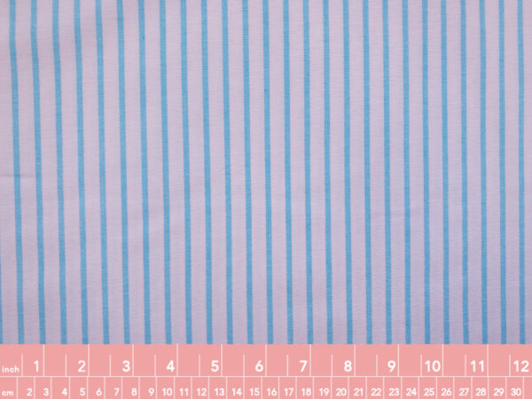 Designer Deadstock - Yarn Dyed Cotton Oxford - Pink/Blue Stripes