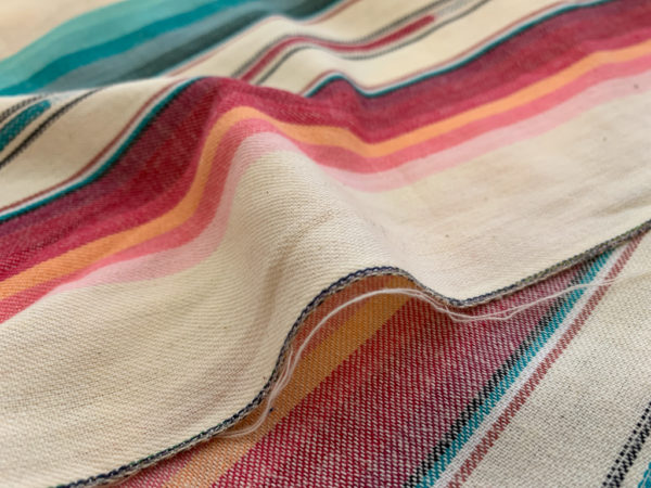 Santa Fe Yarn Dyed Cotton Stripe - Red/Aqua
