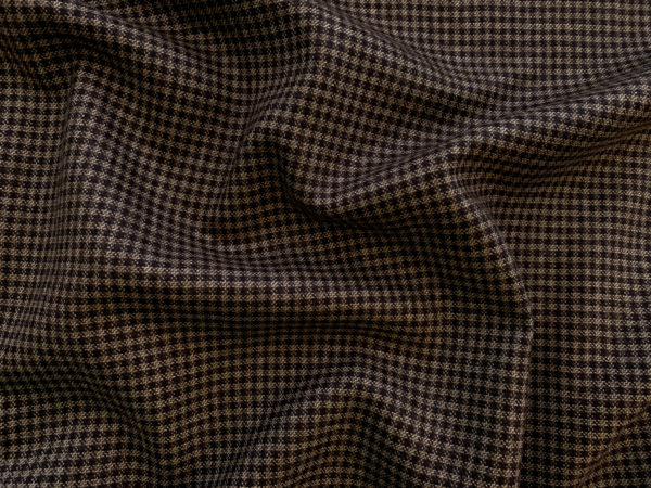 Designer Deadstock – Wool Gingham – Brown/Tan