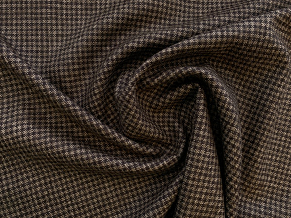 Designer Deadstock – Wool Gingham – Brown/Tan