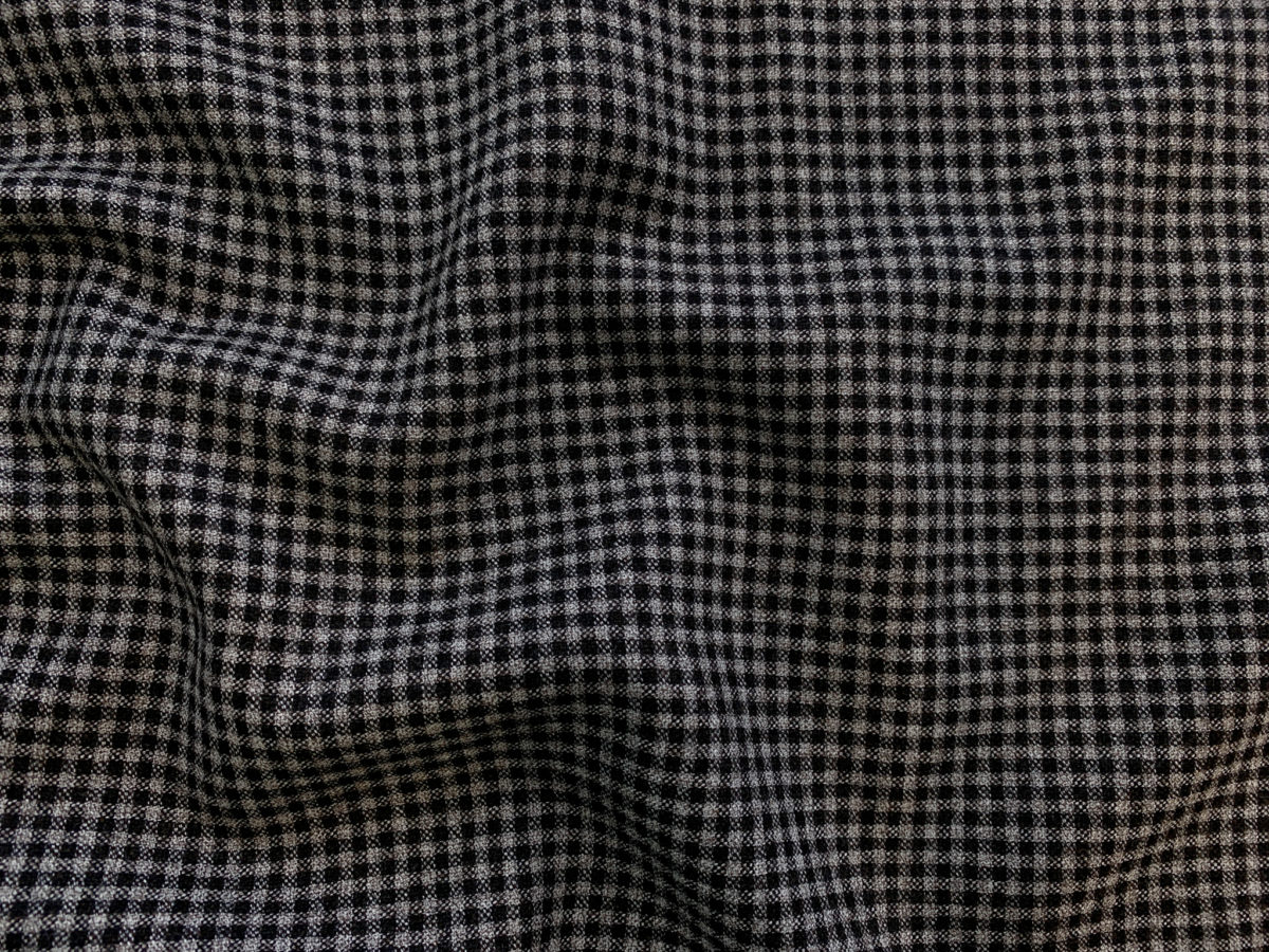 Designer Deadstock – Wool Gingham – Espresso/Grey - Stonemountain ...