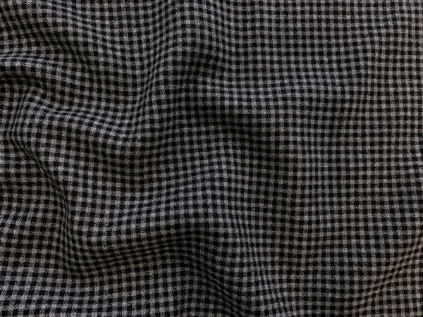 Designer Deadstock – Wool Gingham – Espresso/Grey