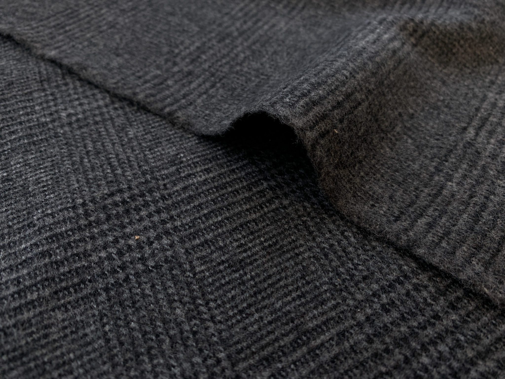 Designer Deadstock Wool Glen Plaid Iron Stonemountain & Daughter Fabrics