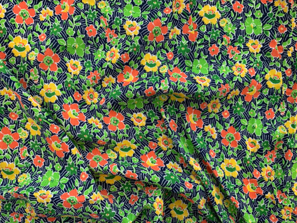 Designer Deadstock - Rayon Challis - Floating Floral - Pink