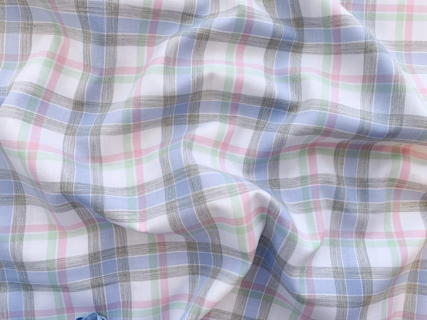 Designer Deadstock - Yarn Dyed Cotton Shirting - Spring Plaid