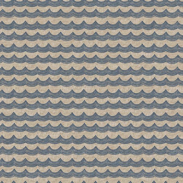 FIGO – Terra Linen/Cotton Canvas – Waves – Navy