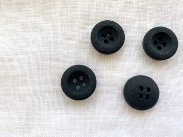 Chunky Corozo Buttons – Matte Black – 4 Hole