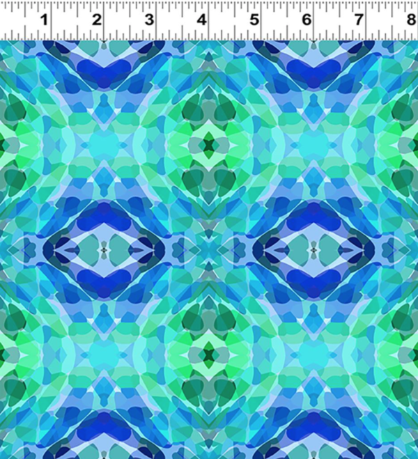 Quilting Cotton – Vibrant Life – Kaleidoscope – Aqua