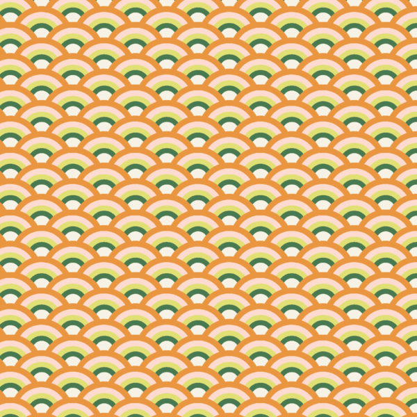 Quilting Cotton – Jungle Cruisin' – Rainforest Rainbow - Orange Burst