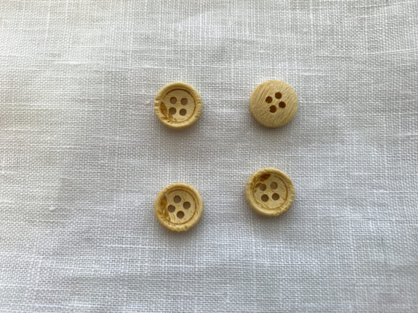 Bamboo Buttons - Natural - Leaf - 4 Hole