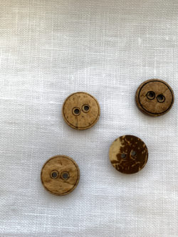 Coconut Buttons - Outline Medium Brown - 2 Hole