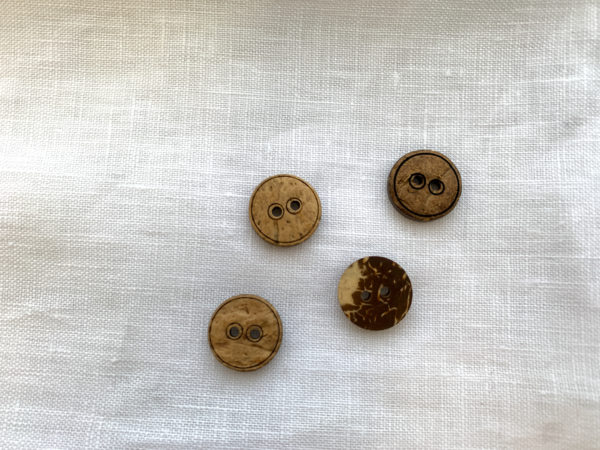 Coconut Buttons - Outline Medium Brown - 2 Hole