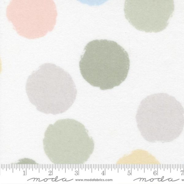 Cotton Flannel – D is for Dream – Dots – White