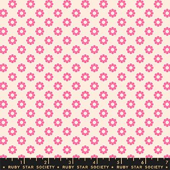 Quilting Cotton – Ruby Star Society – Honey – Daisy Dot – Neon Pink