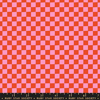 Quilting Cotton – Ruby Star Society – Honey – Checkerboard – Warm Red