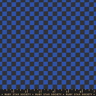 Quilting Cotton – Ruby Star Society – Honey – Checkerboard – Blue Ribbon