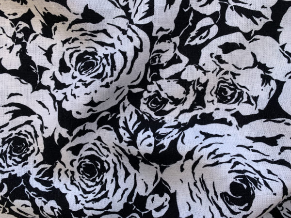 Designer Deadstock - Printed Linen - Mocha Flower