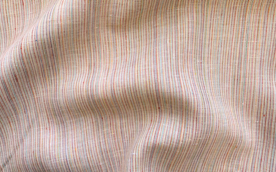 Designer Deadstock – Yarn Dyed Linen – Sherbet Stripe