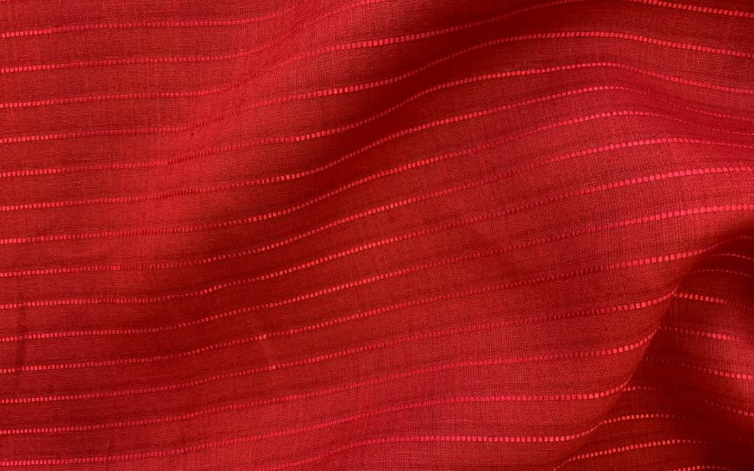 Designer Deadstock – Yarn Dyed Linen – Ruby Stripe