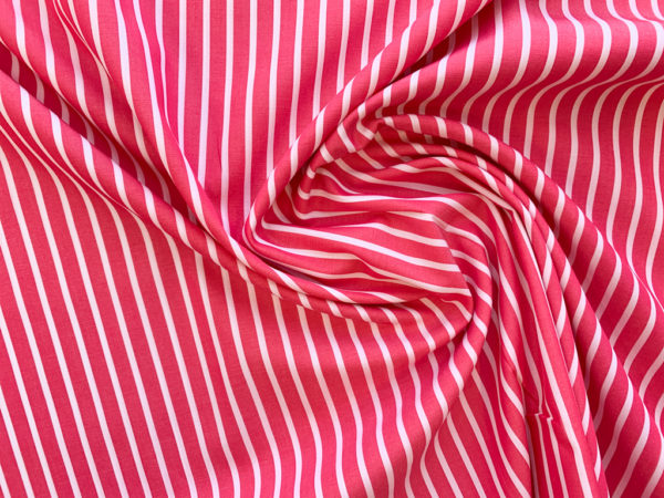 Designer Deadstock - Yarn Dyed Cotton Shirting - Cherry Stripe