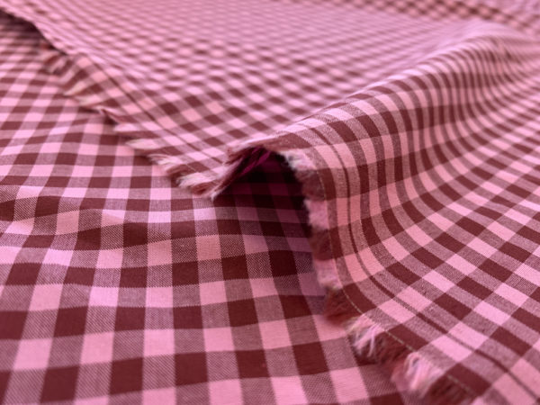 Designer Deadstock - Yarn Dyed Cotton Shirting - Cherry Stripe